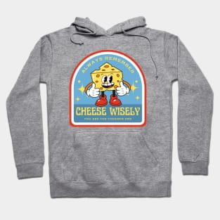 Cheese Wisely Vintage Cartoon Cheese Man Hoodie